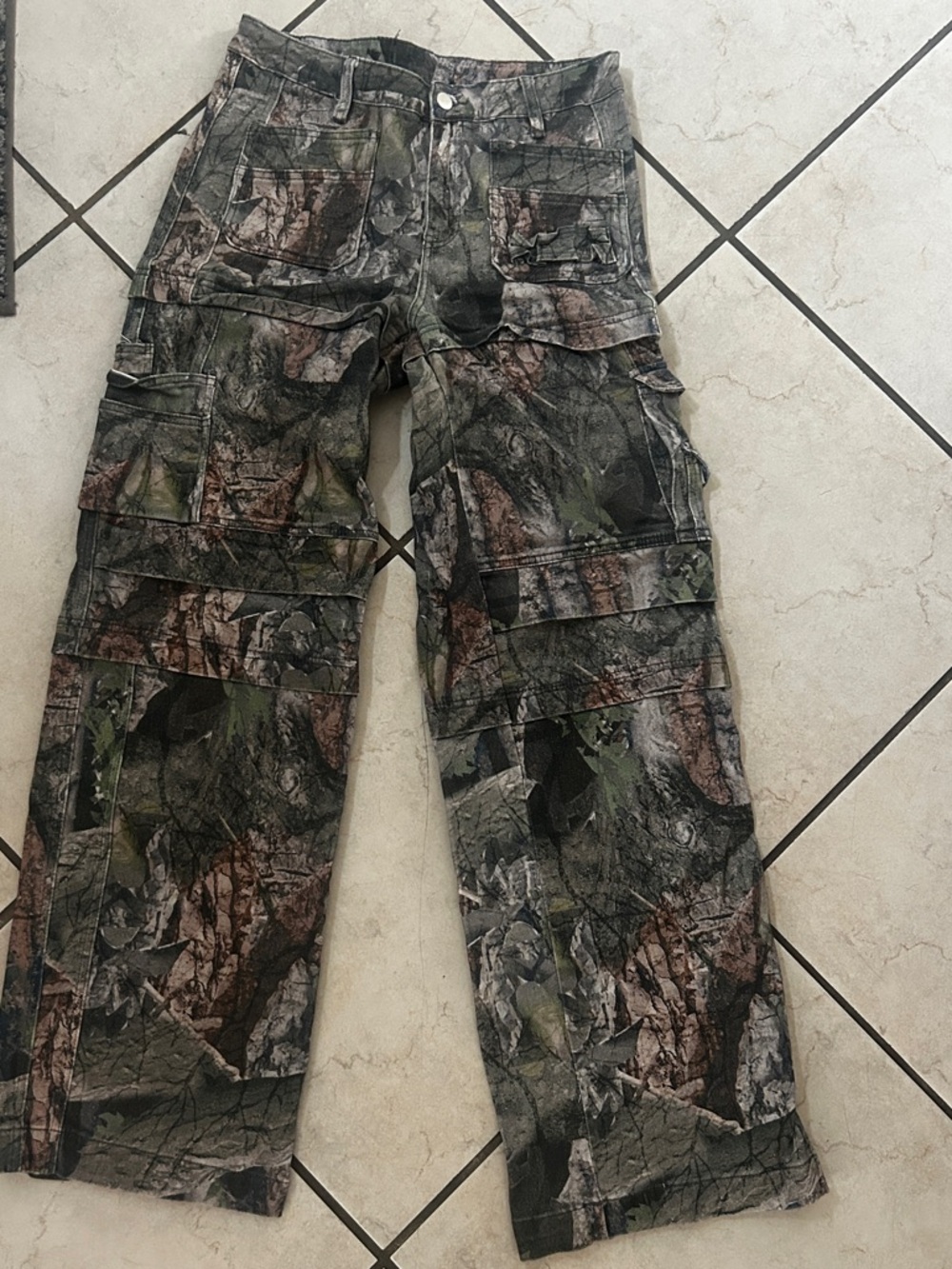 Unisex 30x32 sz 11 Camo Cargo Pants - Realtree Green/Brown heavy duty
